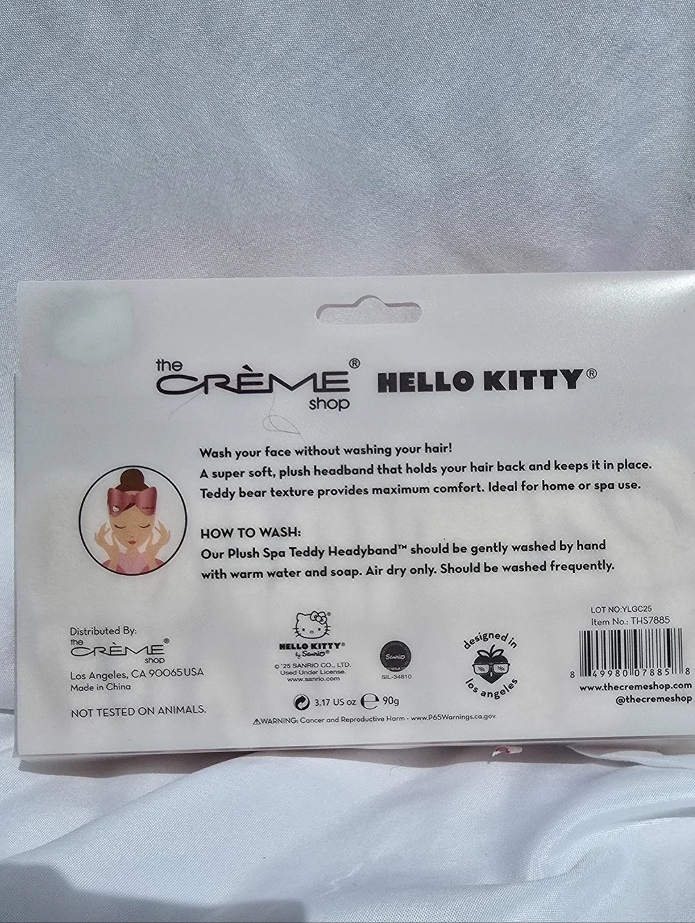 Hello Kitty Pink Satin Spa Headband by Crème
